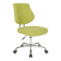 OSP Home Furnishings SNN26-E21 Sunnydale Office Chair in Basil Fabric with Chrome Base